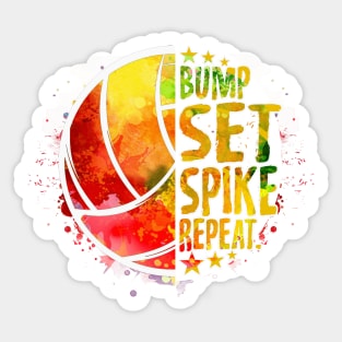 Bump Set Spike Repeat Sticker